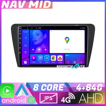 Skoda Octavia 3 navigáció KIT 279 EDOTEC-LITE Android képernyő 720P Octa Core 4 64 bites Carplay