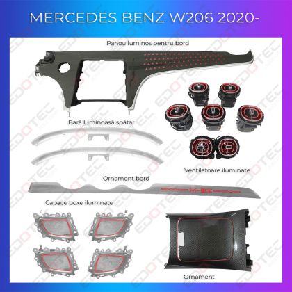 Lumini ambientale Mercedes C Class W206 2020- dedicate control din sistemul original si telefon