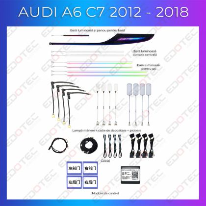 Audi A6 RS6 C7 2012-2018 hangulatvilágítás, faerezetes komplett telefonvezérlő szett vagy gyári rendszer