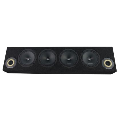 Phoenix Gold megvilágított hangszóródoboz, 1700 W SPL kimenet, 2 x 4 OHM, 4 db középsugárzó, 2 db professzionális audio magassugárzó