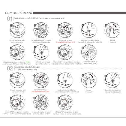 Sistem monitorizare BSA-1U pentru scaun de copil în mașină cu avertizare (inclusiv mașini din grupul VAG)
