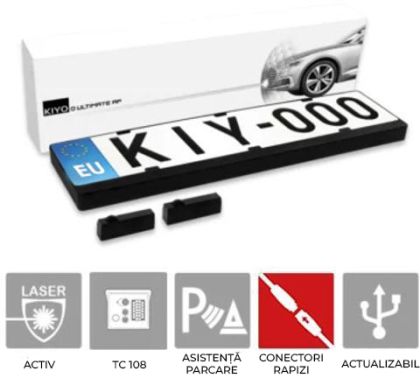 Laser Blocker cu 2 cadru de înmatriculare a plăcii de înmatriculare Senzor încadrat încadrat pentru protecție laser față sau spate KY-D2U2AP-V5-CON-V24