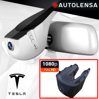 Unitate fără ramă Cameră DVR Tesla Model X 2017, cameră față 1080p Autolensa, Model 24/7 Negru TSL02 