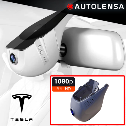 Unitate fără ramă Cameră DVR Tesla Model S 2017, cameră față 1080p Autolensa, Model 24/7 Negru TSL03 