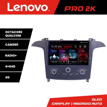 Navigáció Ford S-max 2006-2014 Lenovo Qled 2K Octa Core 4+64 360 DSP carplay android autórádió gps internet KIT-smax-navi+PRO-2K-9-4+64