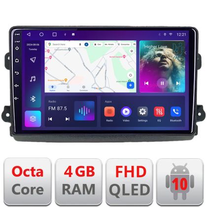 Navigáció Fiat Ducato 2021- dedikált Android QLED octa core 4+64 4G DSP FHD Carplay android auto rádió gps internet Android KIT-ducato2024+EDT-E309v3