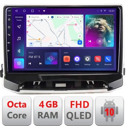 Navigáció Jeep Compass 2021 - dedikált Android QLED octa core 4+64 4G DSP FHD Carplay android auto rádió gps internet Android kit-compass2021+EDT-E310v3