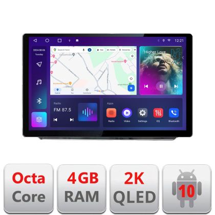 Navigáció Mitsubishi Outlander 2021- Qled 2K Octa Core 4+32 LTE 4G DSP Wifi 5Ghz android auto carplay rádió gps internet kit-outlander2023+EDT-E413-2K+kit-outlander202310-9