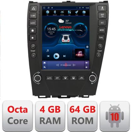 Navigáció Lexus ES 2009-2012 Lenovo Tesla Qled 9.7" Octacore 4G RAM 64G HDD 4G DSP Carplay Android Auto 360° kamerák Bluetooth