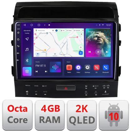 Navigatie Toyota Landcruiser 200 V8 2007-2015 cu navi si 360 Android ecran Qled 2K Octa core 4+32 KIT-381-360+EDT-E409-2K