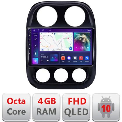 Navigáció Jeep Compass 2010-2016 B-2500 Android QLED képernyő octa core 4+64 Carplay android auto KIT-2500+EDT-E310V3