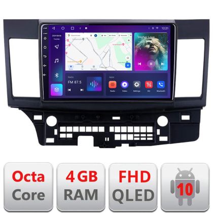 Navigáció Mitsubishi Lancer B-037 Android Kijelző QLED Octa Core 4+64 CarPlay Android Auto KIT-037+EDT-E310V3