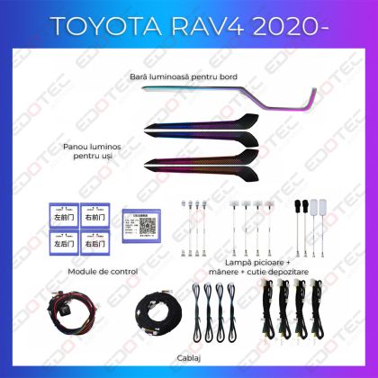 Toyota Rav4 2020-2021 hangulatvilágítás komplett telefonvezérlő szett vagy gyári rendszer