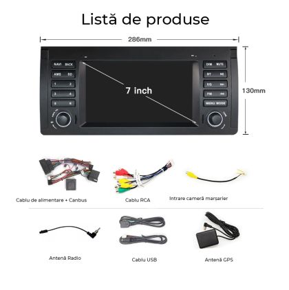 BMW 5-ös sorozat E39 X5 E53 M5 navigáció, 7 hüvelyk