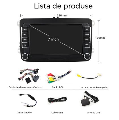 Navigáció Volkswagen Tiguan Touran Seat Altea XL, 7 hüvelyk, 2003 - 2017