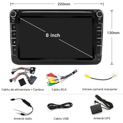 Navigáció Volkswagen Jetta Golf Plus Passat CC, 8 hüvelykes 2003 - 2017