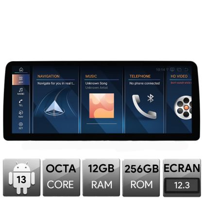 Navigatie BMW Seria 1 E87 2003-2008 CCC, Android, Octa Core, 12+256, 12.3", Qled 2K 2400x900, Qualcomm 680