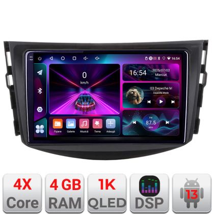 Toyota RAV4 A-018 navigáció 4+64 InCell kijelző 1K Android Waze USB internet navigáció Youtube rádió