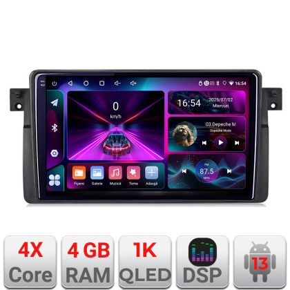 Navigáció BMW 3-as széria E46 A-052 4+64 InCell kijelző 1K Android Waze USB internet navigáció Youtube rádió