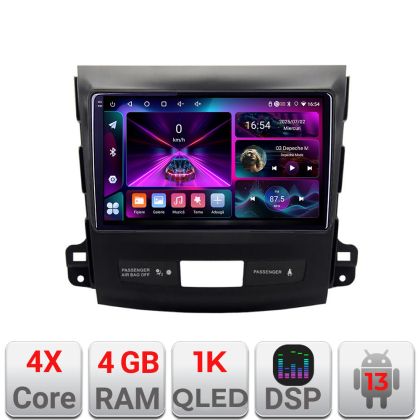 Navigáció Mitsubishi Outlander 2010 A-056 4+64 InCell kijelző 1K Android Waze USB internet navigáció Youtube rádió V1