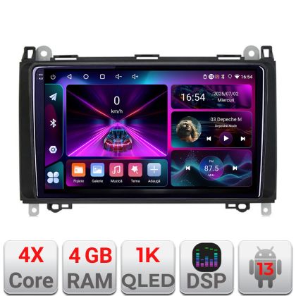 Navigáció Mercedes VW A-068 4+64 InCell kijelző 1K Android Waze USB internet navigáció Youtube rádió V1