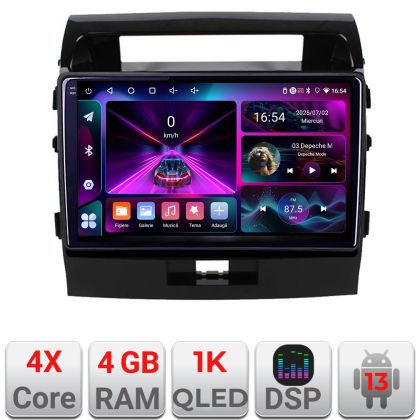 Navigáció Toyota LandCruiser 2008-2015 A-381 4+64 InCell kijelző 1K Android Waze USB internet navigáció Youtube rádió