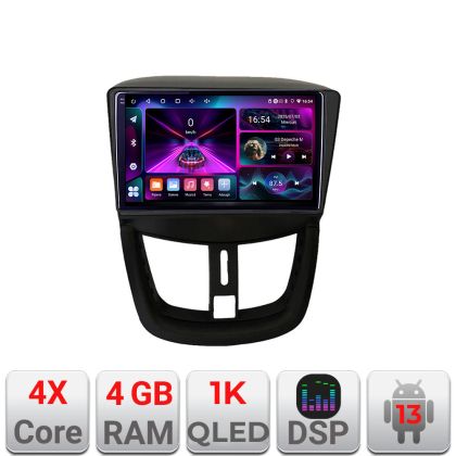 Navigáció Peugeot 207 A-PE01 4+64 InCell kijelző 1K Android Waze USB internet navigáció Youtube rádió