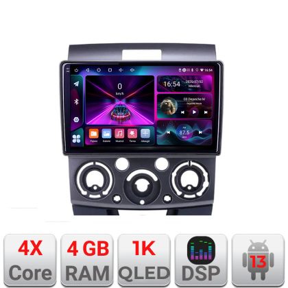 Navigáció Ford Ranger Mazda BT50 2007-2012 A-RANGER 4+64 InCell kijelző 1K Android Waze USB internet navigáció Youtube rádió V1