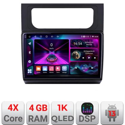 VW Touran 2010-2016 A-touran3 navigáció 4+64 InCell kijelző 1K Android Waze USB internet navigáció Youtube rádió