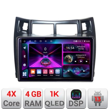 Navigáció Toyota Yaris 2008-2011 A-YARIS08 4+64 InCell kijelző 1K Android Waze USB internet navigáció Youtube rádió