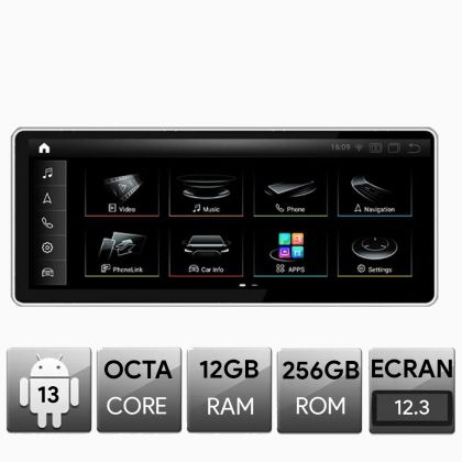 Audi Q7 2015-2020 navigáció Android, Octa Core, 12+256, 12.3", QLED 2K 2400x900, Qualcomm 680