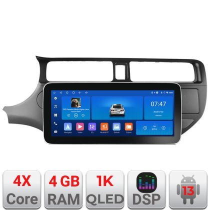 Navigatie Kia Rio 2012- K-204 Edotec 4+64 12.3 inch Incell 1K android Wifi 5Ghz gps internet  