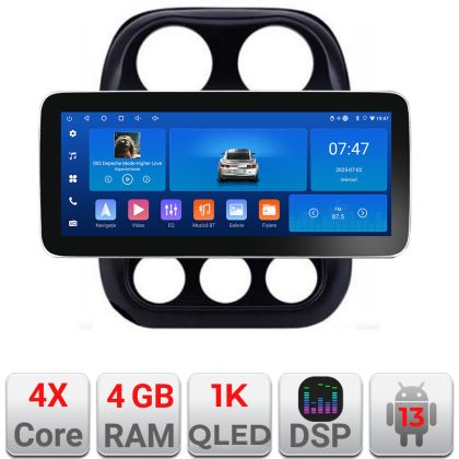 Navigatie Jeep Compass 2010-2016 Manual K-2500 Edotec 4+64 12.3 inch Incell 1K android Wifi 5Ghz gps internet 32