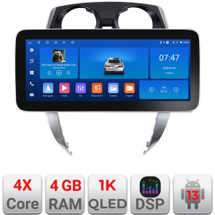 Navigáció Nisan Note 2012-2019 Edotec 4+64 12.3 hüvelykes Incell 1K android Wifi 5Ghz gps internet KIT-note-2012