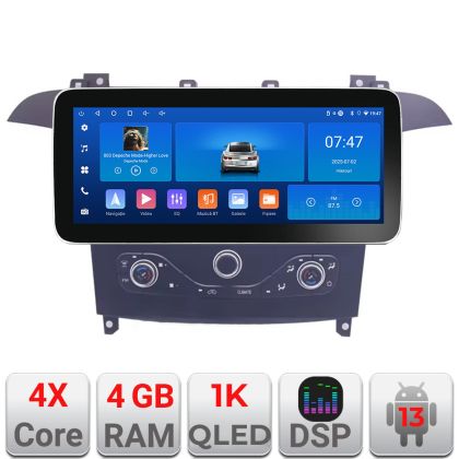 Navigáció Ford S-max 2006-2014 Edotec Incell 1K 12.3 hüvelykes 4+64 carplay android auto rádió internet KIT-smax-navi+EDT-E212-RK