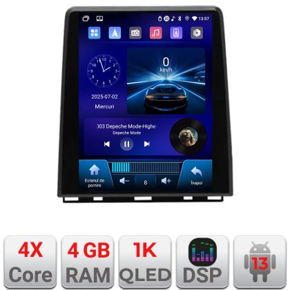 Renault Clio 5 navigáció, Qled 9.7", négymagos processzor, 4 GB RAM, 64 GB HDD, 4G, DSP, Carplay, Bluetooth E220-RK