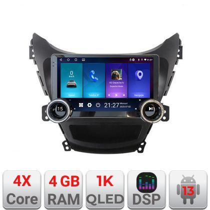 Navigáció Hyundai Elantra 2011-2013 Kit-092 Edotec 4+64 10.5 hüvelykes Incell 1K android Wifi 5Ghz gps internet Q