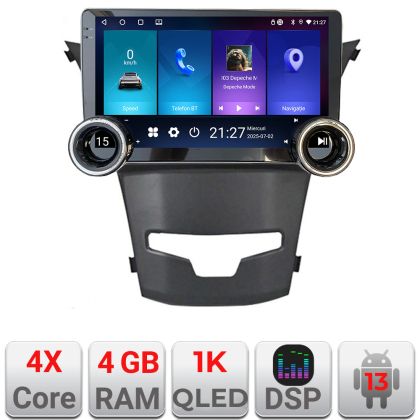 Navigáció Ssangyong Korando 2014-2019 Kit-1159 Edotec 4+64 10.5 hüvelykes Incell 1K android Wifi 5Ghz gps internet S