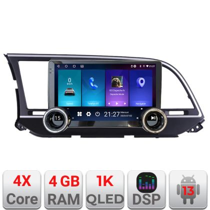 Navigáció Hyundai Elantra 2015-2018 Kit-581 Edotec 4+64 10.5 hüvelykes Incell 1K android Wifi 5Ghz gps internet Q