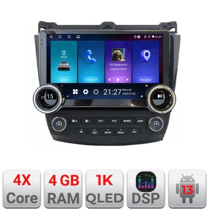 Navigáció Honda Accord 2004-2008 Kit-accord Edotec 4+64 10.5 hüvelykes Incell 1K android Wifi 5Ghz gps internet Q