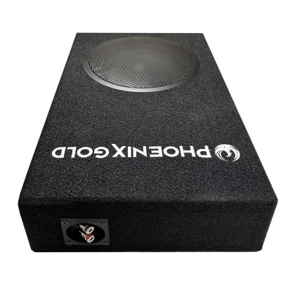 Subwoofer pasiv SLIM single Phoenix Gold, amplificator 2 canale Audio System si cablaj de alimentare