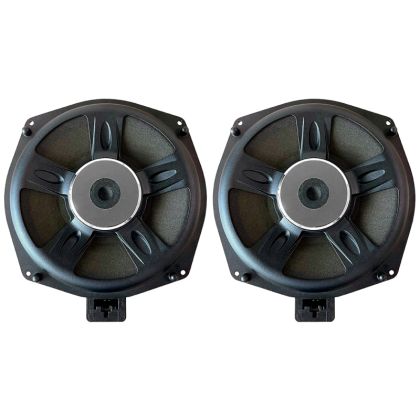 Set 2 subwoofere dedicate BMW cu 2 difuzoare 8” și cabluri plug & play ﻿75 W RMS/150 W MAX, Phoenix Gold 