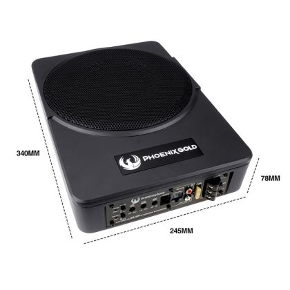 Phoenix Gold aktív ülés alatti mélynyomó, 200 W RMS, 400 W Max, 10"-es hangszóró