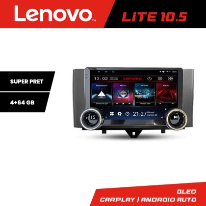 Navigáció Smart For Two 2010-2015 Kit-Smart10 Lenovo 8 magos 4+64 10.5 hüvelykes Incell 1K android Wifi 5Ghz gps internet