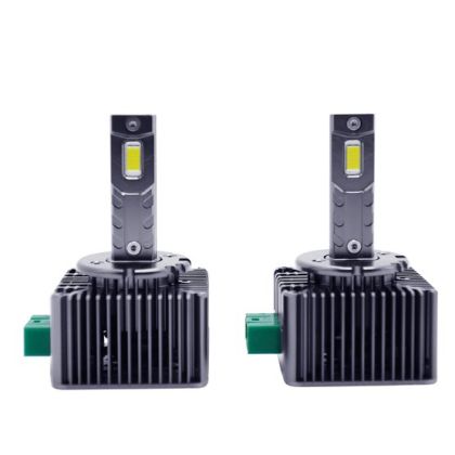 Set de 2 Becuri Faruri Conversie Hid-Led, Steelmate LED D3S Led, Plug & Play, 6000k, Miez Cupru, Radiator Aluminiu Silentios, Calitate Premium