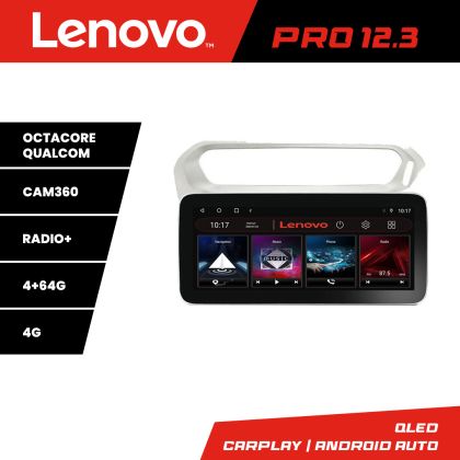 Navigáció Peugeot 301 Citroen K-Elisee K-301 Lenovo PRO 4+64 12,3 hüvelykes qled android 4G DSP gps internet S