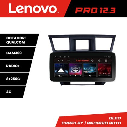 Navigatie Toyota Highlander 2007-2013 Lenovo PRO 8+256 12.3 inch qled android 4G DSP gps internet 