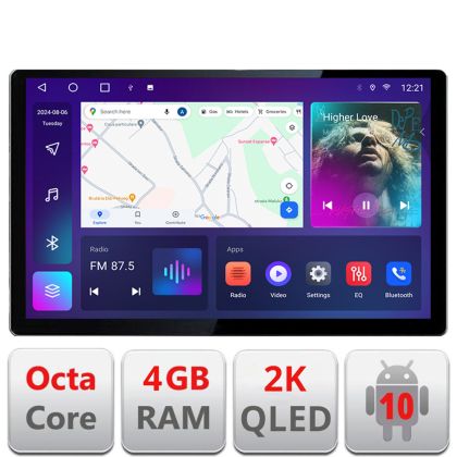 Navigáció Toyota Corolla 2017-2018 Qled 2K Octa Core 4+64 LTE 4G DSP Wifi 5Ghz android auto carplay rádió gps internet EDT-E413-2K