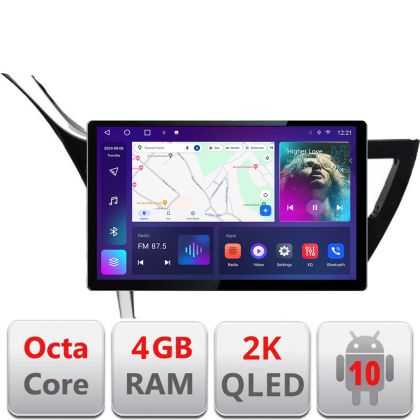 Navigáció Toyota Corolla 2017- Qled 2K Octa Core 4+64 LTE 4G DSP Wifi 5Ghz android auto carplay rádió gps internet EDT-E413-2K