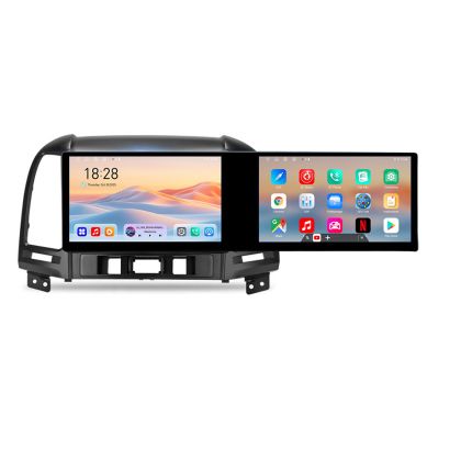 Navigáció Hyundai Santa Fe 2007-2012 Kit-008 Edotec 2 képernyő 8 magos 4+128 21.6 hüvelykes Incell android Wifi 5Ghz gps internet